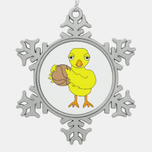 Basketball Chick Schneeflocken Zinn-Ornament