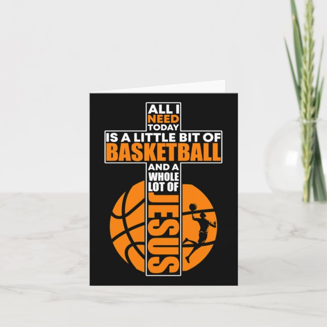 Basketball Christlich Cross Karte (Vorderseite)