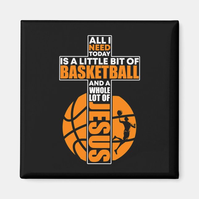 Basketball Christlich Cross Magnet (Vorne)