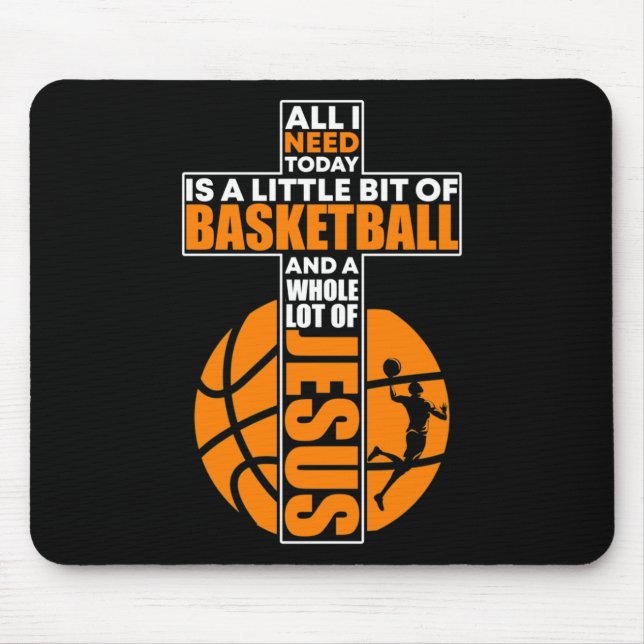 Basketball Christlich Cross Mousepad (Vorne)