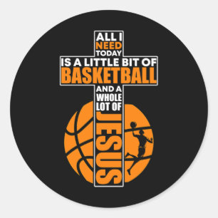 Basketball Christlich Cross Runder Aufkleber