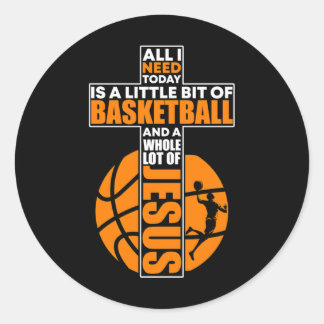 Basketball Christlich Cross Runder Aufkleber