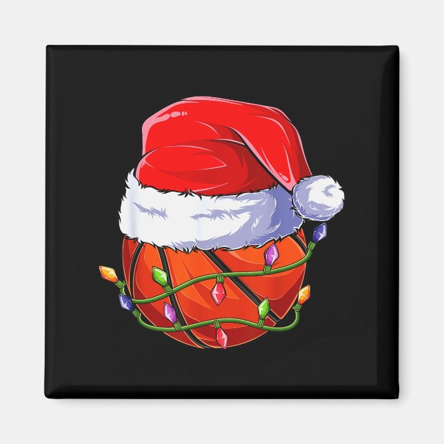 Basketball Christmas Boy Apparel, Funny Santa Srt  Magnet (Vorne)