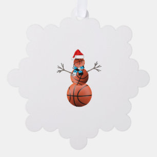 Basketball Christmas Snowman Ornament Karte