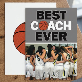 Basketball-Coach Bestes je individuelles Foto Viel Dankeskarte
