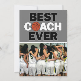 Basketball-Coach Bestes je individuelles Foto Viel Dankeskarte