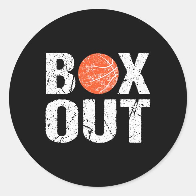 Basketball Coach Box Out Sprichwort Neuheit Gesche Runder Aufkleber (Vorderseite)