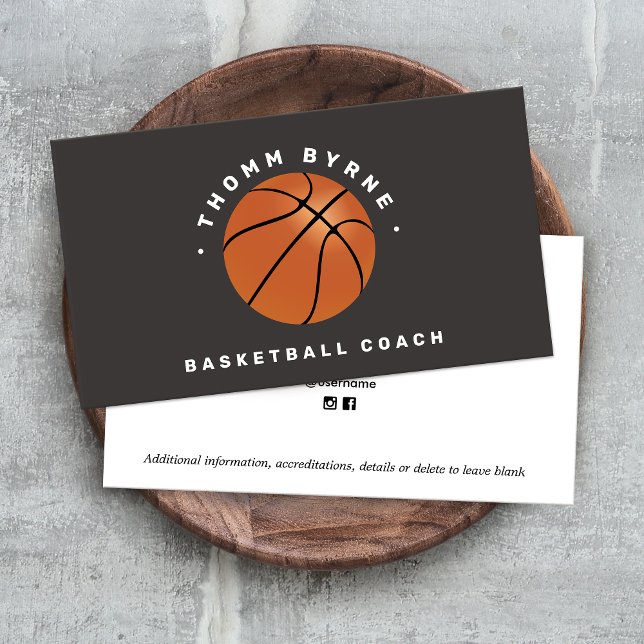 Basketball Coach Business Card Visitenkarte (Von Creator hochgeladen)