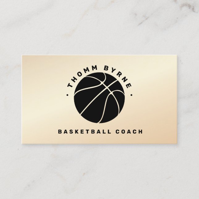 Basketball Coach Gold Business Card Visitenkarte (Vorderseite)