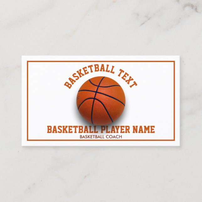 Basketball Coach Illustration for Teams and Lesson Visitenkarte (Vorderseite)