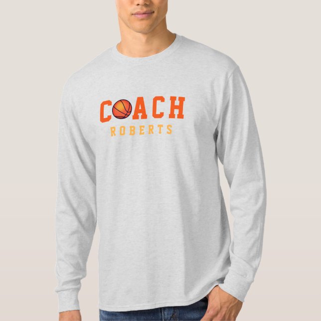 Basketball COACH 🏀 [individuelle Name] T-Shirt (Vorderseite)