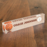 Basketball Coach Schreibtisch Name Plakette