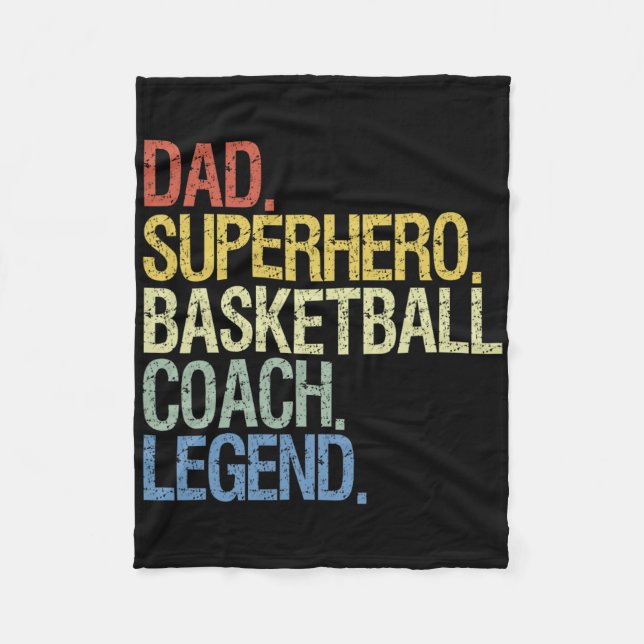 Basketball Coach Vater Fleecedecke (Vorderseite)