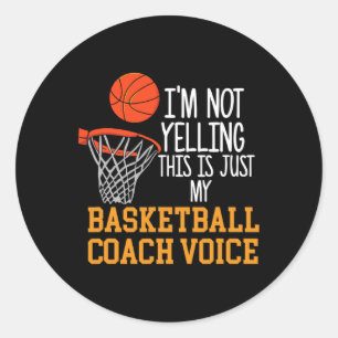 Basketball Coach Voice Runder Aufkleber