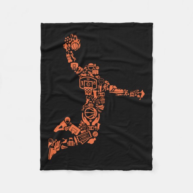 Basketball Collage Fleecedecke (Vorderseite)