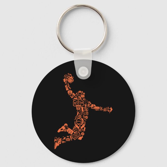 Basketball Collage Schlüsselanhänger (Vorderseite)