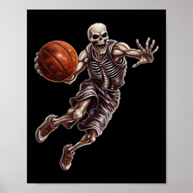Basketball Cool Witziges Halloween 1 Poster (Vorne)