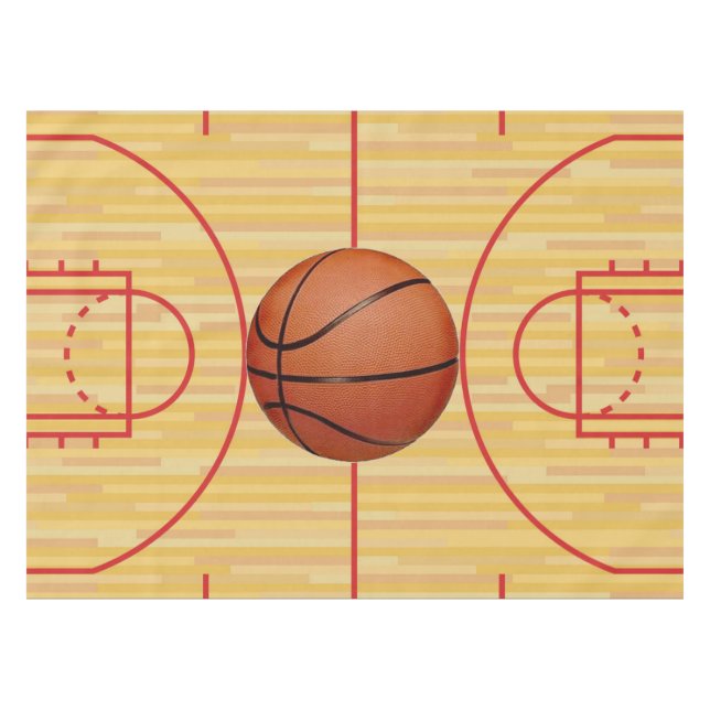 Basketball Court Design Tableclout Tischdecke (Vorderseite (Horizontal))