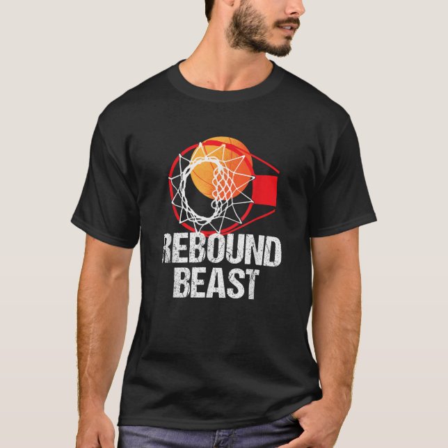 Basketball Court Funny Rebound Beast Player Gesche T-Shirt (Vorderseite)