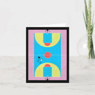 Basketball Court Pastellfarben Karte