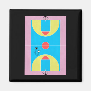 Basketball Court Pastellfarben Magnet