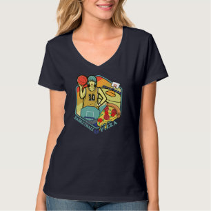 Basketball Court Pizza Italienische Pasta Feinschm T-Shirt