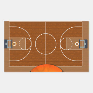 Basketball Court Rechteckiger Aufkleber
