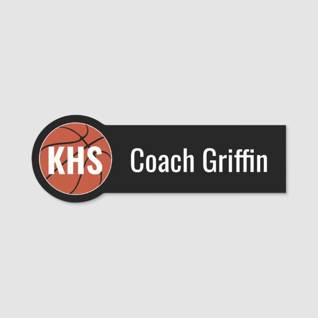 Basketball Custom Coach/Player Name/Nummer & Farbe Namensschild (Vorderseite)