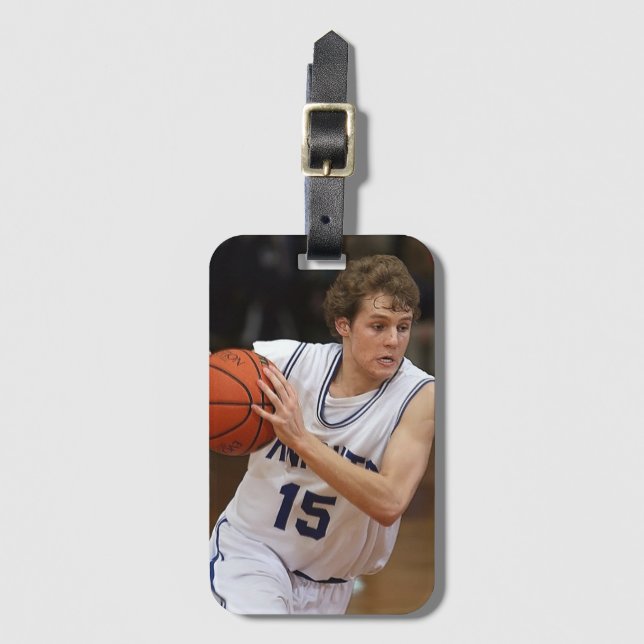 Basketball Custom Foto Gepäckanhänger (Vorderseite Vertikal)