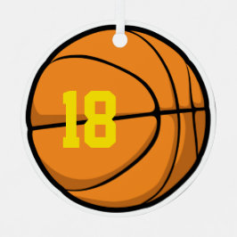 Basketball Custom Player Number Team Jahr Ornament Aus Metall