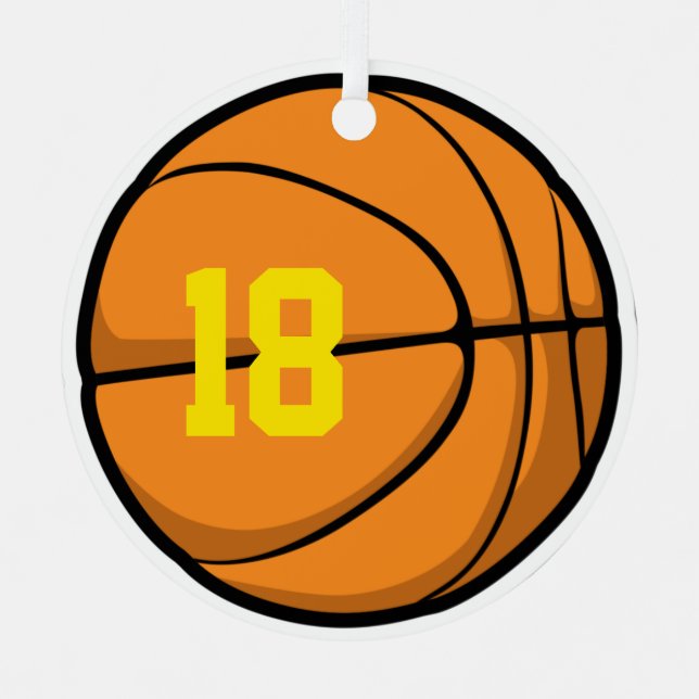 Basketball Custom Player Number Team Jahr Ornament Aus Metall (Vorderseite)