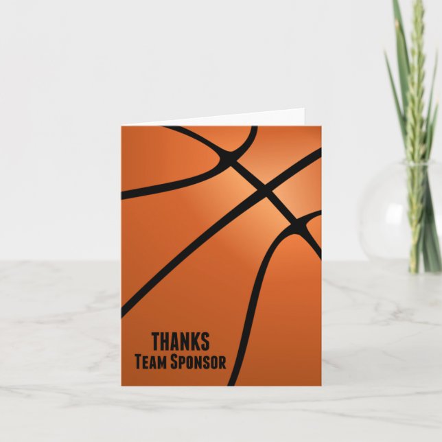 Basketball dank Team Sponsor individuell einstellb Dankeskarte (Vorderseite)