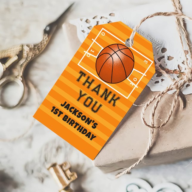 Basketball Danke, Geburtstag Geschenkanhänger (Von Creator hochgeladen)