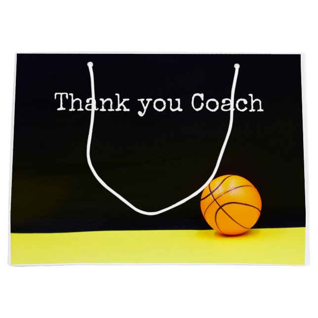 Basketball danke Ihnen Trainer Große Geschenktüte (Vorderseite)