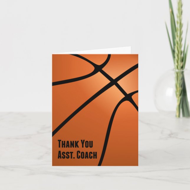 Basketball Dankeschön Assistenztrainer, Leere Insi Dankeskarte (Vorderseite)