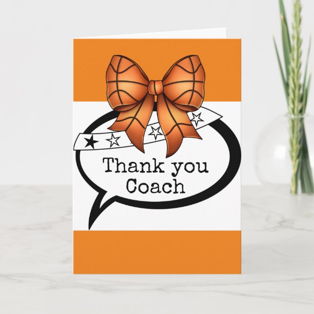 Basketball Dankeschön Coach Karte (Vorderseite)