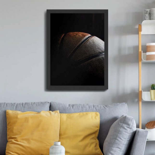 Basketball Dark Textured Minimalistisch Foto Poster (Von Creator hochgeladen)