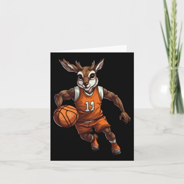 Basketball Deer Karte (Vorderseite)