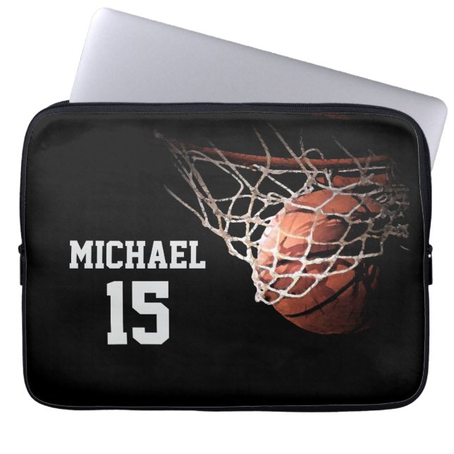 Basketball Dein Name Laptopschutzhülle (Vorderseite)