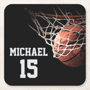 Basketball Dein Name Rechteckiger Pappuntersetzer