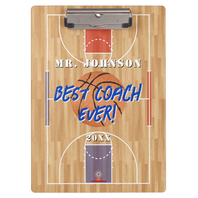 Basketball der beste Coach Klemmbrett (Vorderseite)