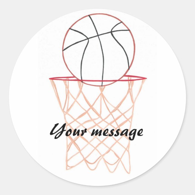 Basketball, der den Basketball bildet Ihre E-Mail- Runder Aufkleber (Vorderseite)