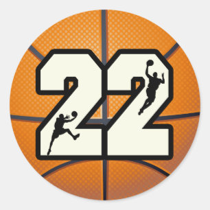 Basketball der Nr.-22 Runder Aufkleber
