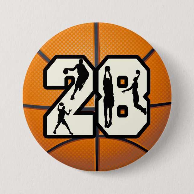 Basketball der Nr.-28 Button (Vorderseite)