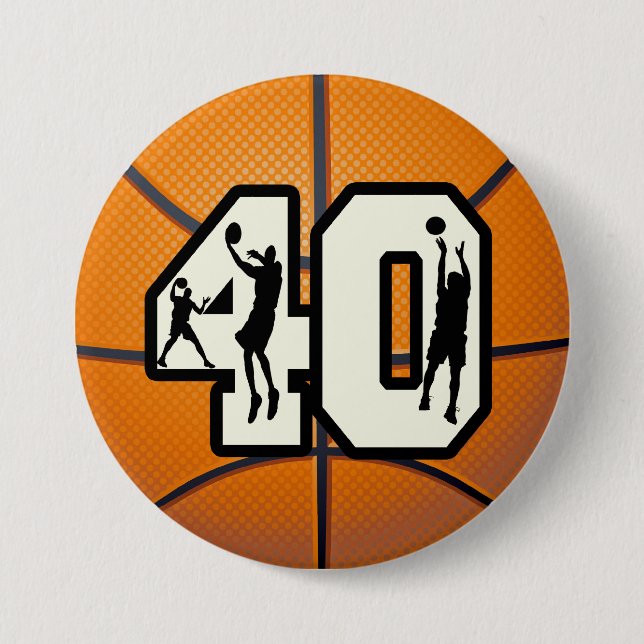 Basketball der Nr.-40 Button (Vorderseite)