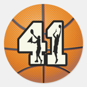 Basketball der Nr.-41 Runder Aufkleber