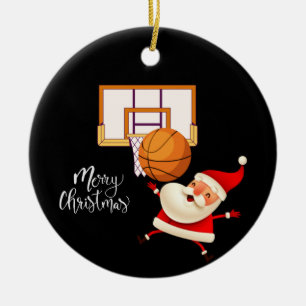 Basketball Der Weihnachtsmann spielt mit Weihnacht Keramik Ornament
