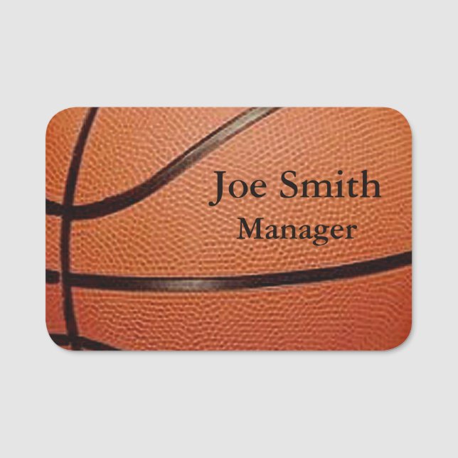 Basketball-Designmarke Namensschild (Vorderseite)