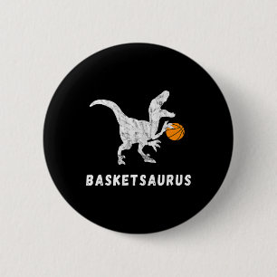 Basketball Dinosaur Baller T-rex Dino Playing Bask Button