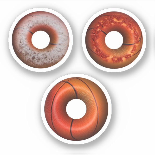 Basketball Doughnuts Aufkleber (Vorderseite)